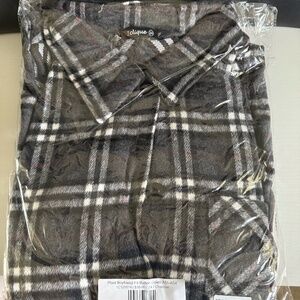 1 Clique Plaid Boyfriend Fit Button Down A51-A54